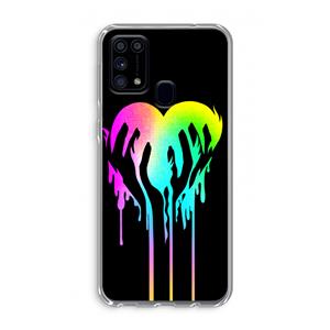 CaseCompany Hold My Heart: Samsung Galaxy M31 Transparant Hoesje