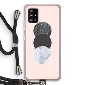 CaseCompany Marmeren cirkels: Samsung Galaxy A51 5G Transparant Hoesje met koord