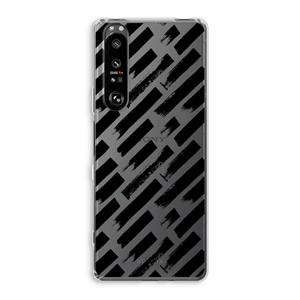 CaseCompany Zwarte vegen: Sony Xperia 1 III Transparant Hoesje