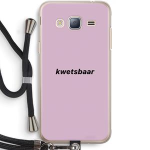CaseCompany kwetsbaar: Samsung Galaxy J3 (2016) Transparant Hoesje met koord
