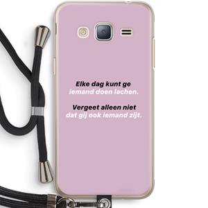 CaseCompany gij zijt ook iemand: Samsung Galaxy J3 (2016) Transparant Hoesje met koord