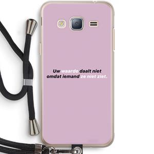 CaseCompany uw waarde daalt niet: Samsung Galaxy J3 (2016) Transparant Hoesje met koord