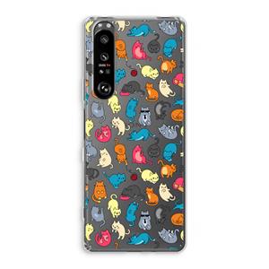 CaseCompany Kleurrijke katten: Sony Xperia 1 III Transparant Hoesje