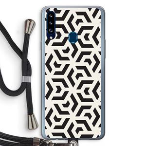 CaseCompany Crazy pattern: Samsung Galaxy A20s Transparant Hoesje met koord