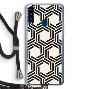 CaseCompany Geometrisch patroon: Samsung Galaxy A20s Transparant Hoesje met koord