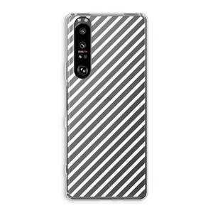 CaseCompany Strepen zwart-wit: Sony Xperia 1 III Transparant Hoesje