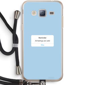 CaseCompany Reminder: Samsung Galaxy J3 (2016) Transparant Hoesje met koord