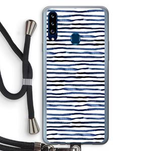 CaseCompany Verrassende lijnen: Samsung Galaxy A20s Transparant Hoesje met koord