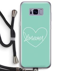 CaseCompany Forever heart pastel: Samsung Galaxy S8 Plus Transparant Hoesje met koord