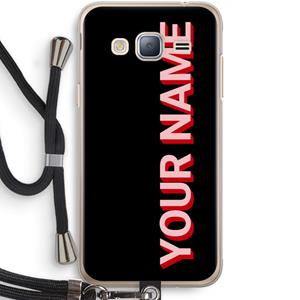 CaseCompany Namecase: Samsung Galaxy J3 (2016) Transparant Hoesje met koord