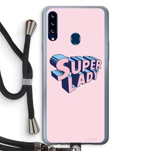 CaseCompany Superlady: Samsung Galaxy A20s Transparant Hoesje met koord