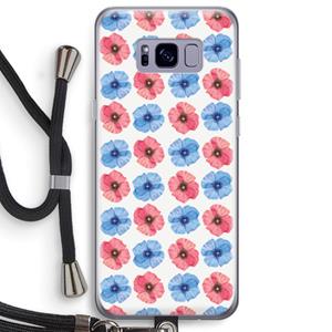 CaseCompany Klaproosjes: Samsung Galaxy S8 Plus Transparant Hoesje met koord