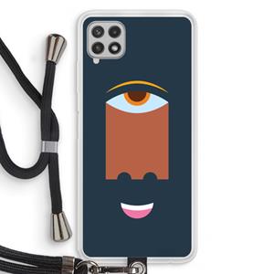 CaseCompany Mono M: Samsung Galaxy A22 4G Transparant Hoesje met koord