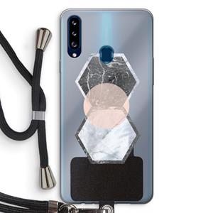 CaseCompany Creatieve toets: Samsung Galaxy A20s Transparant Hoesje met koord