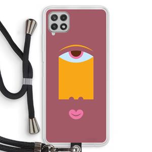 CaseCompany Mono V: Samsung Galaxy A22 4G Transparant Hoesje met koord