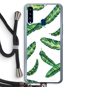 CaseCompany Lange bladeren: Samsung Galaxy A20s Transparant Hoesje met koord