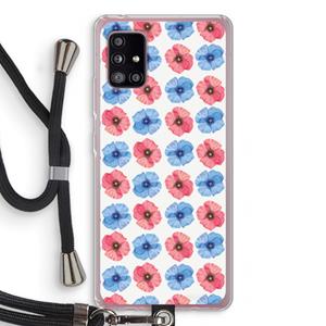 CaseCompany Klaproosjes: Samsung Galaxy A51 5G Transparant Hoesje met koord