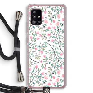 CaseCompany Sierlijke bloemen: Samsung Galaxy A51 5G Transparant Hoesje met koord