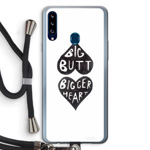 CaseCompany Big butt bigger heart: Samsung Galaxy A20s Transparant Hoesje met koord