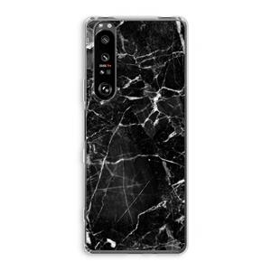 CaseCompany Zwart Marmer 2: Sony Xperia 1 III Transparant Hoesje