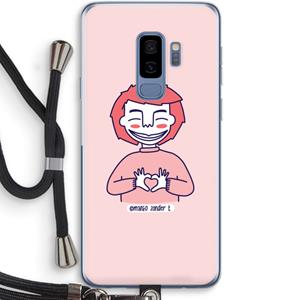 CaseCompany Hartje: Samsung Galaxy S9 Plus Transparant Hoesje met koord