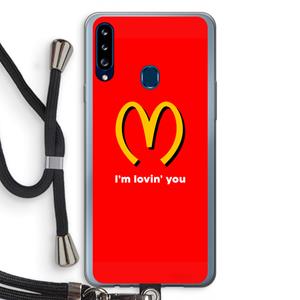 CaseCompany I'm lovin' you: Samsung Galaxy A20s Transparant Hoesje met koord