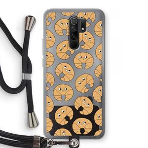 CaseCompany Croissant: Xiaomi Redmi 9 Transparant Hoesje met koord