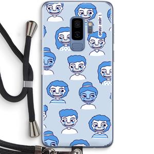 CaseCompany Gezichtjes: Samsung Galaxy S9 Plus Transparant Hoesje met koord