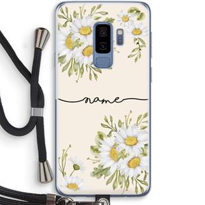 CaseCompany Daisies: Samsung Galaxy S9 Plus Transparant Hoesje met koord