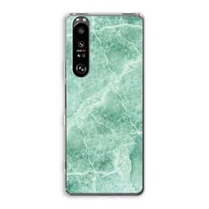 CaseCompany Groen marmer: Sony Xperia 1 III Transparant Hoesje