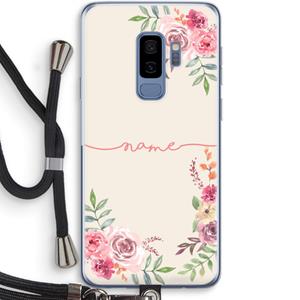 CaseCompany Rozen: Samsung Galaxy S9 Plus Transparant Hoesje met koord