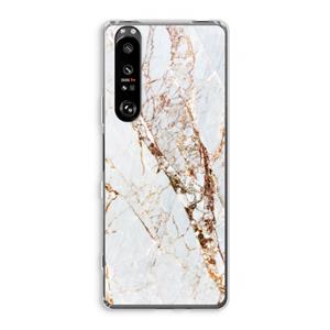 CaseCompany Goud marmer: Sony Xperia 1 III Transparant Hoesje
