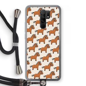 CaseCompany Pony: Xiaomi Redmi 9 Transparant Hoesje met koord