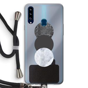 CaseCompany Marmeren cirkels: Samsung Galaxy A20s Transparant Hoesje met koord