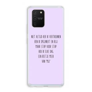 CaseCompany Zelfvertrouwen: Samsung Galaxy S10 Lite Transparant Hoesje
