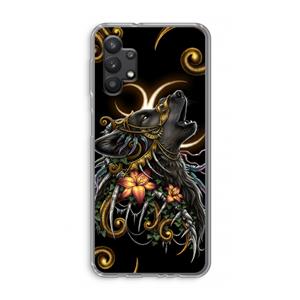 CaseCompany Huilende Wolf: Samsung Galaxy A32 5G Transparant Hoesje