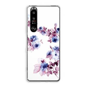 CaseCompany Waterverf bloemen: Sony Xperia 1 III Transparant Hoesje