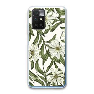 CaseCompany Wit bloemenpatroon: Xiaomi Redmi 10 Transparant Hoesje