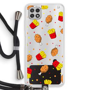CaseCompany Chicken 'n Fries: Samsung Galaxy A22 4G Transparant Hoesje met koord
