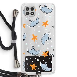 CaseCompany Manta: Samsung Galaxy A22 4G Transparant Hoesje met koord