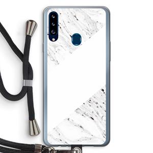 CaseCompany Biggest stripe: Samsung Galaxy A20s Transparant Hoesje met koord