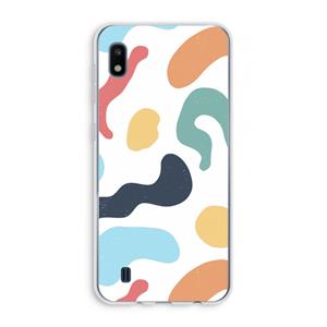 CaseCompany Memphis Shapes Blue: Samsung Galaxy A10 Transparant Hoesje