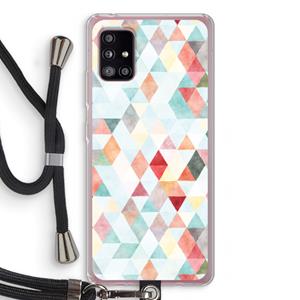CaseCompany Gekleurde driehoekjes pastel: Samsung Galaxy A51 5G Transparant Hoesje met koord