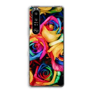 CaseCompany Neon bloemen: Sony Xperia 1 III Transparant Hoesje