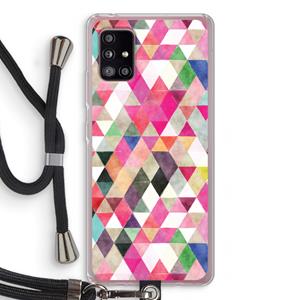 CaseCompany Gekleurde driehoekjes: Samsung Galaxy A51 5G Transparant Hoesje met koord