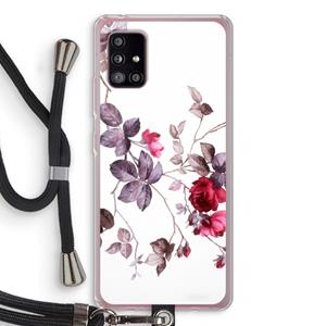 CaseCompany Mooie bloemen: Samsung Galaxy A51 5G Transparant Hoesje met koord