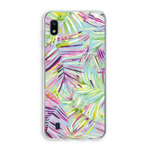 CaseCompany Tropical Palms Blue: Samsung Galaxy A10 Transparant Hoesje