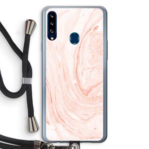 CaseCompany Peach bath: Samsung Galaxy A20s Transparant Hoesje met koord