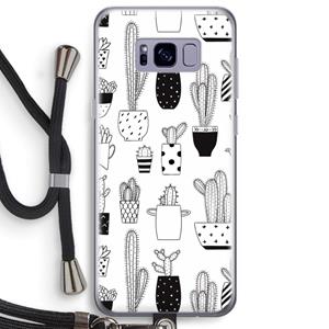 CaseCompany Cactusmotief: Samsung Galaxy S8 Plus Transparant Hoesje met koord