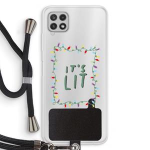 CaseCompany It's Lit: Samsung Galaxy A22 4G Transparant Hoesje met koord
